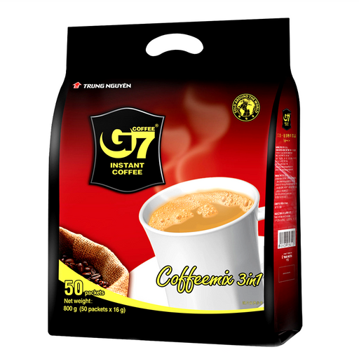 Trung Nguyen G7 Instant Coffee Coffee Mix 3in1 Size 16g pack of 50 Sachets