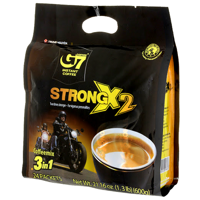 Trung Nguyen G7 Strong X2 instant coffee 3in1 Size 600g pack of 24 Sachets