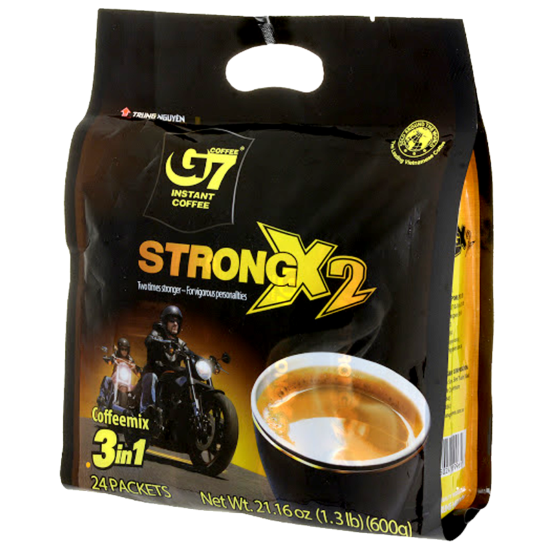 Trung Nguyen G7 Strong X2 instant coffee 3in1 Size 600g pack of 24 Sachets