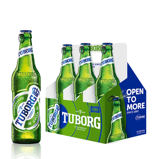 Tuborg 330ml bottle Pack 6 bottle