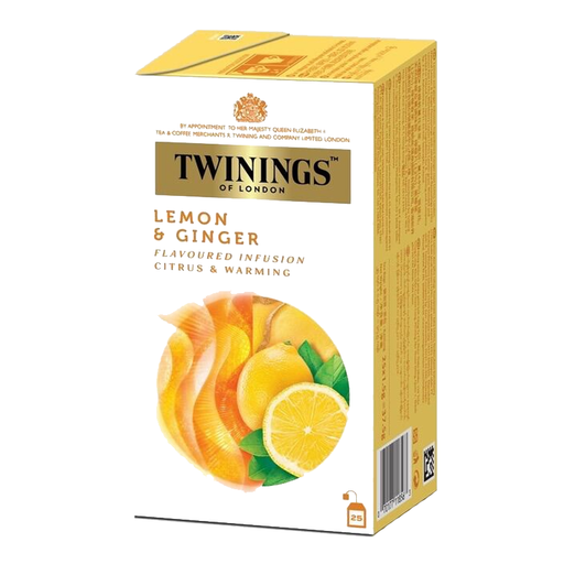 Twinings Lemon & Ginger Flavoured Infusion Citrus Warming 2g x 25 pcs 50g