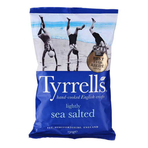 Tyrrells hand-cooked English crisps lightly sea salted Chips 150g