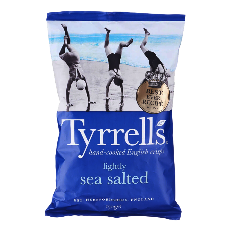 Tyrrells hand-cooked English crisps lightly sea salted Chips 150g