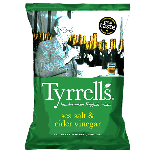 Tyrrells hand-cooked English crisps sea salt & cider vinegar Chips 150g