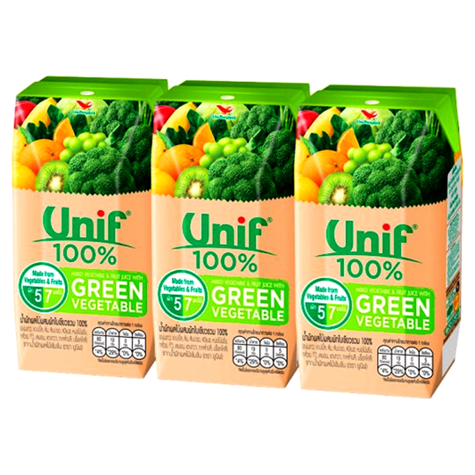 Unif 100% Mixed Vegetable and Fruit Juice with Green Vegetable 200ml Pack of 3boxes