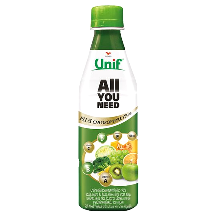 Unif All You Need 96% Mixed Vegetable and Fruit Juice with Green Vegetable Bottle 300ml