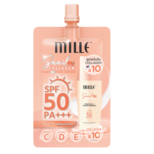 MILLE SNAIL COLLAGEN VITAMIN PLUS WATERY SUNSCREEN SPF50 PA+++ 6G