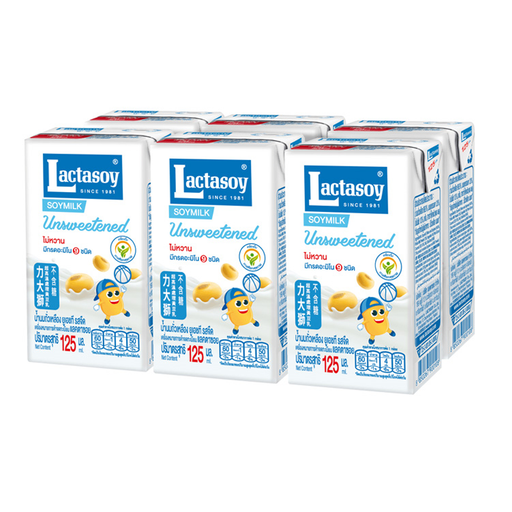 Lactasoy UHT Milk Unsweetened 125ml Pack of 6boxes
