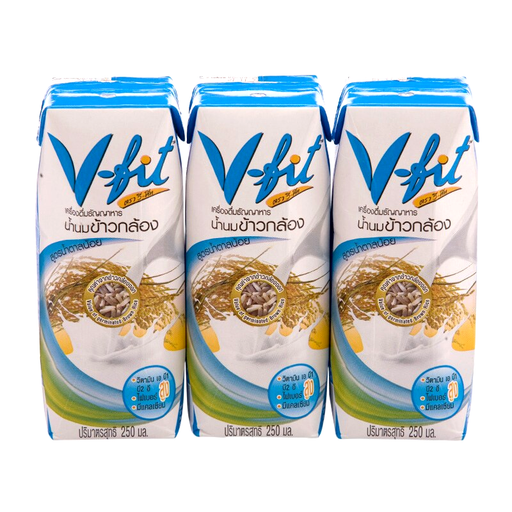 V-Fit Cereal Drink Brown Rice Milk Low Sugar 250ml Pack of 3 boxes