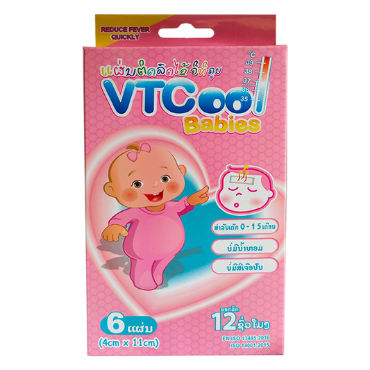 VT Cool Baby ຫຼຸດອາການໄຂ້ໄດ້ໄວ (ຂະໜາດ 4cm x 11cm) ກ່ອງ 6 ແຜ່ນ