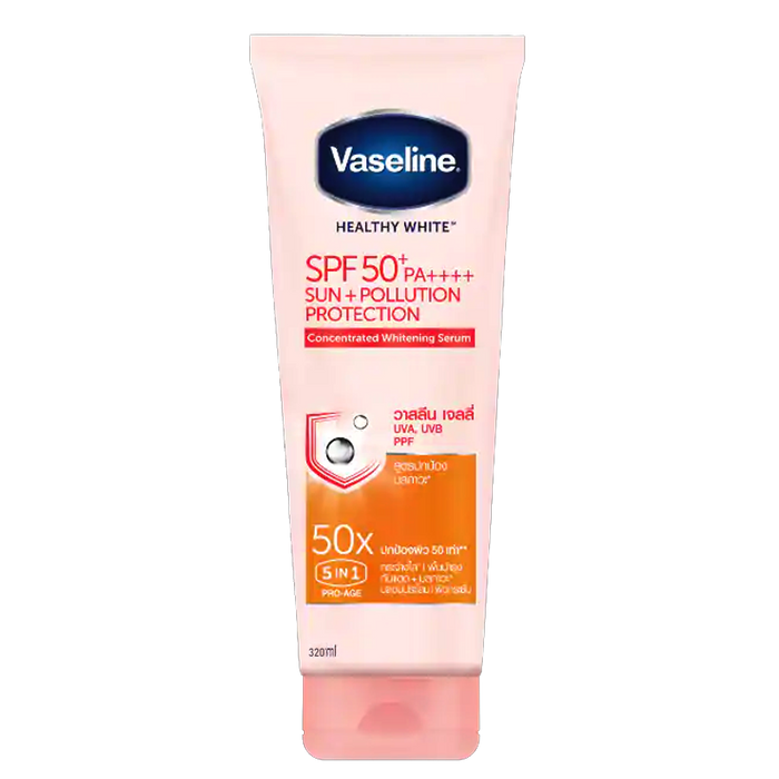 Vaseline Healthy White Sun + Pollution Protection Concentrated Whitening Serum SPF50+ PA++++ ຂະໜາດ 320ml