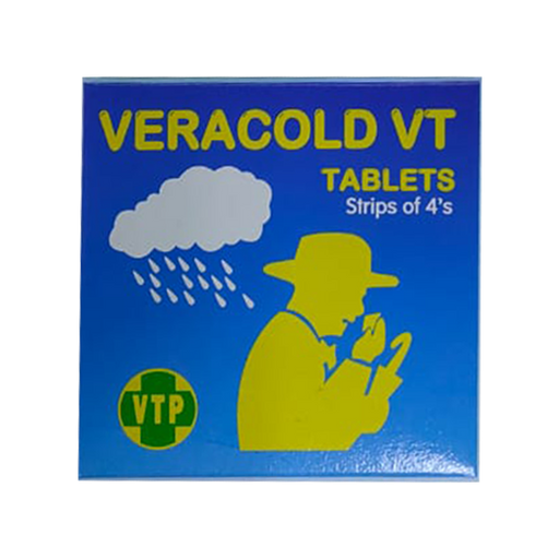 Veracold VT  for the treatment of Cold Symptoms Strip of 4 tablets