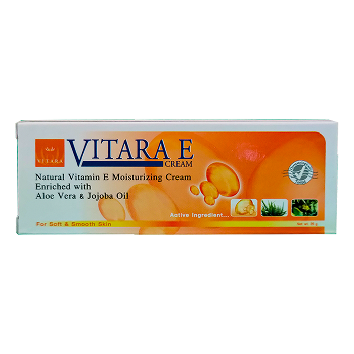 Vitara E Natural Vitamin E Moisturizing Cream Enriched With Aloe Vera Jojoba Oil Size 25g