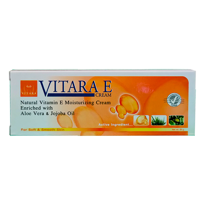 Vitara E Natural Vitamin E Moisturizing Cream Enriched With Aloe Vera Jojoba Oil Size 25g
