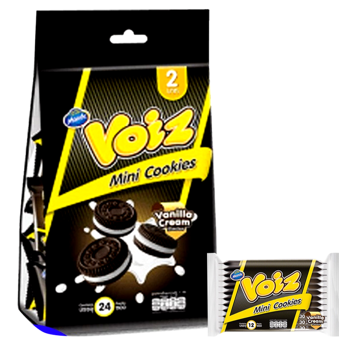 Voiz Mini Cookies Vanilla Cream Flavour Pack 12pcs 340g