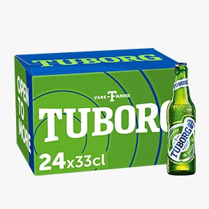 ເບຍ Tuborg 330ml bottle per box of 24 bottles