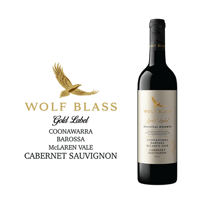 Wolf Blass Gold Label Coonawarra Barossa McLaren Vale Cabernet Sauvignon 750m