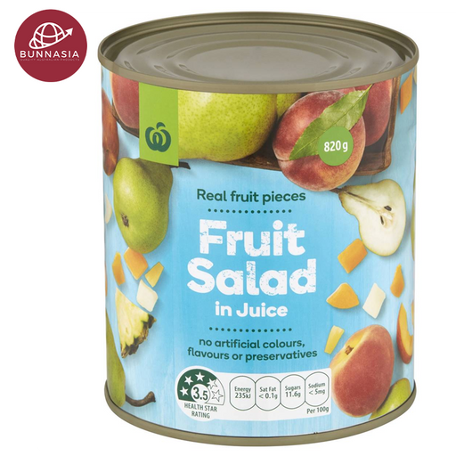 Woolworths Real Fruit Pieces Fruit Salad in Juice 820g