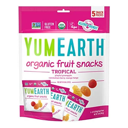 YumEarth Organic Tropical Fruit Snacks Tropical Playful Pineapple Rezzmatazz Berry Mango Tango No Artificial Dyes  5 Pack of Bag 99.2g