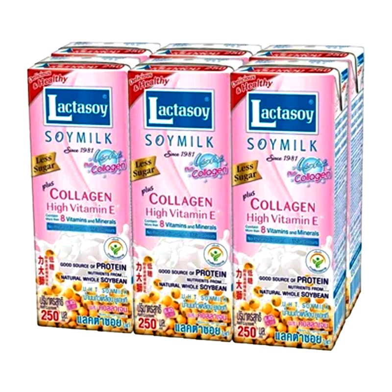 lactasoy UHT soy milk light collagen 250ml Pack of 6boxes — ShoppingD
