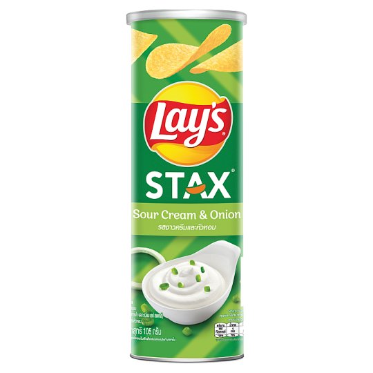 Lay's Stax Potato Chips Sour Cream & Onion 100g